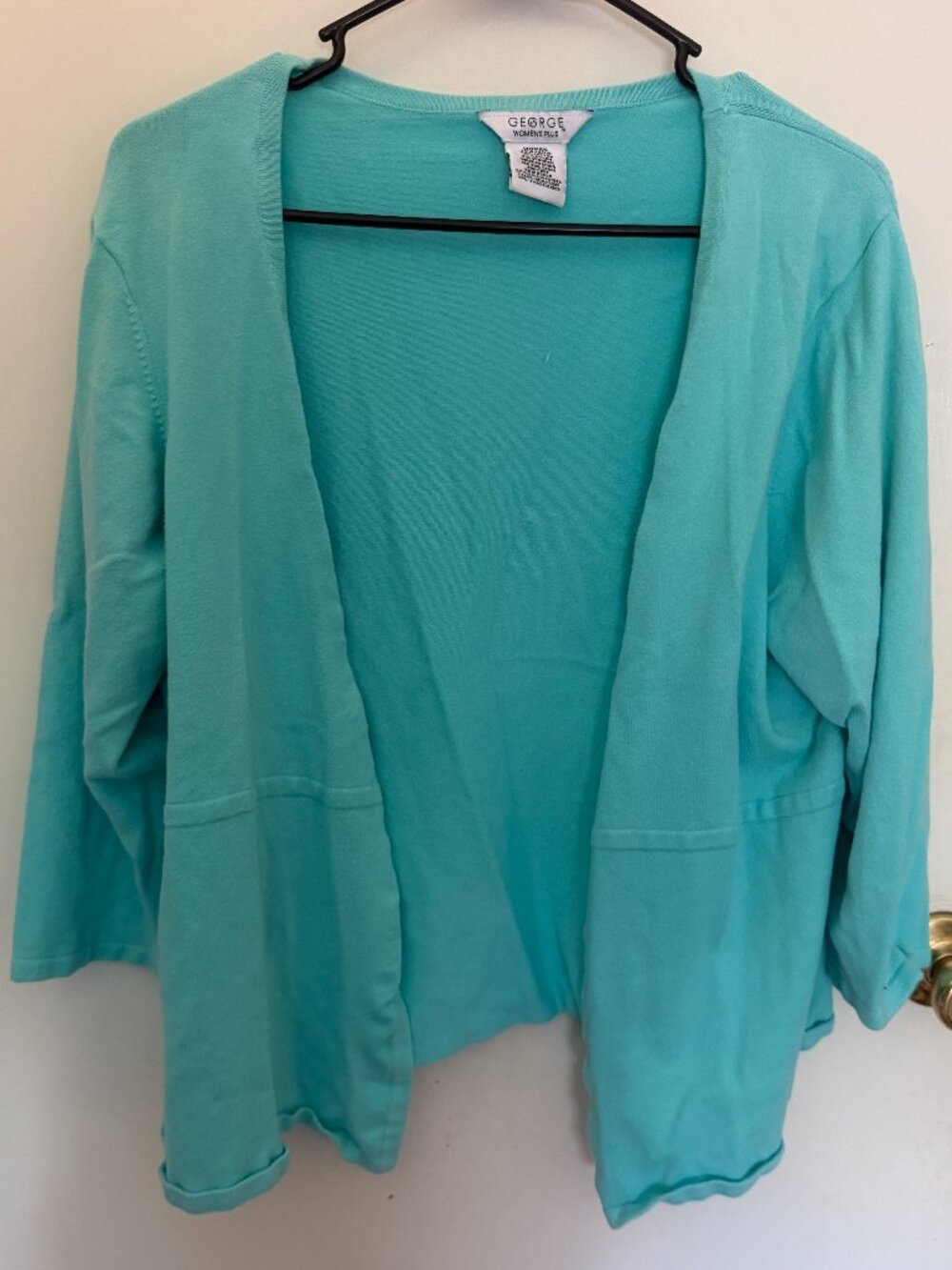 George Blue Open=Front Cardigan W 18W-20W
